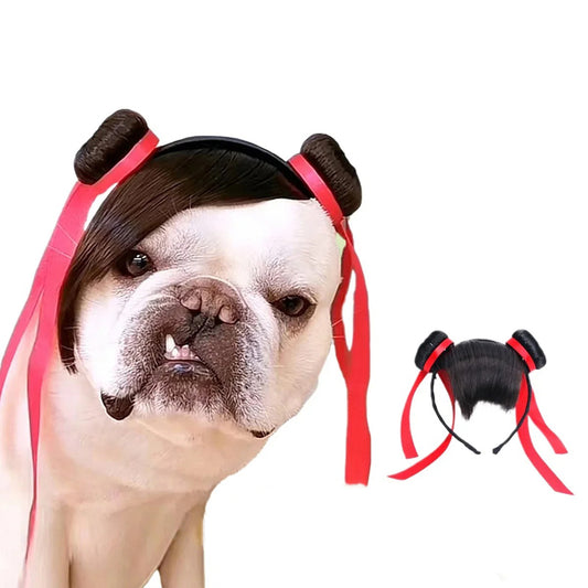 Double Ball Headband Pet Wig